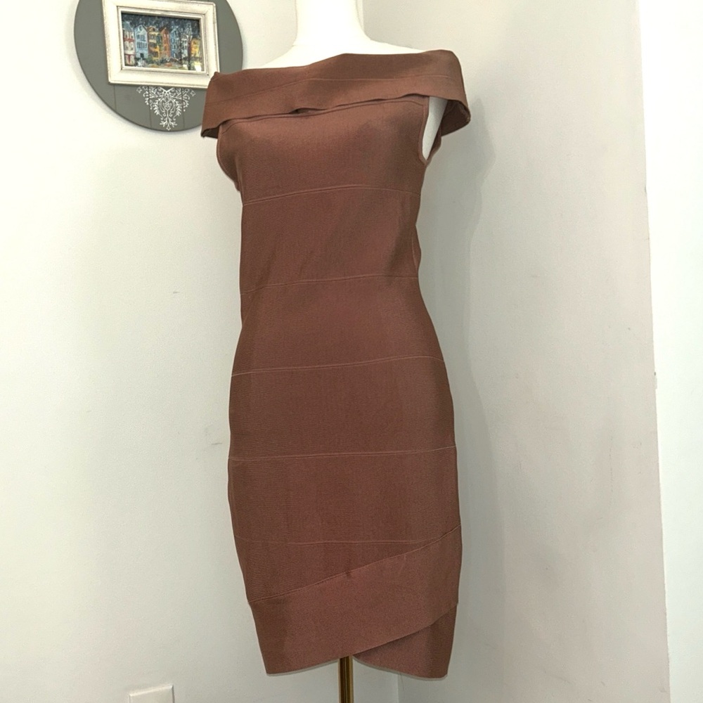 Boston Proper Dress Sleeveless Off Shoulder Elegant Textured Bodycon